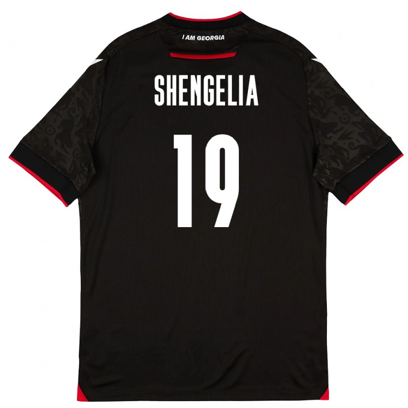 Danxenメンズジョージアレヴァン・シェンゲリア#19黒 白 赤アウェイシャツ26-28ジャージーユニフォーム