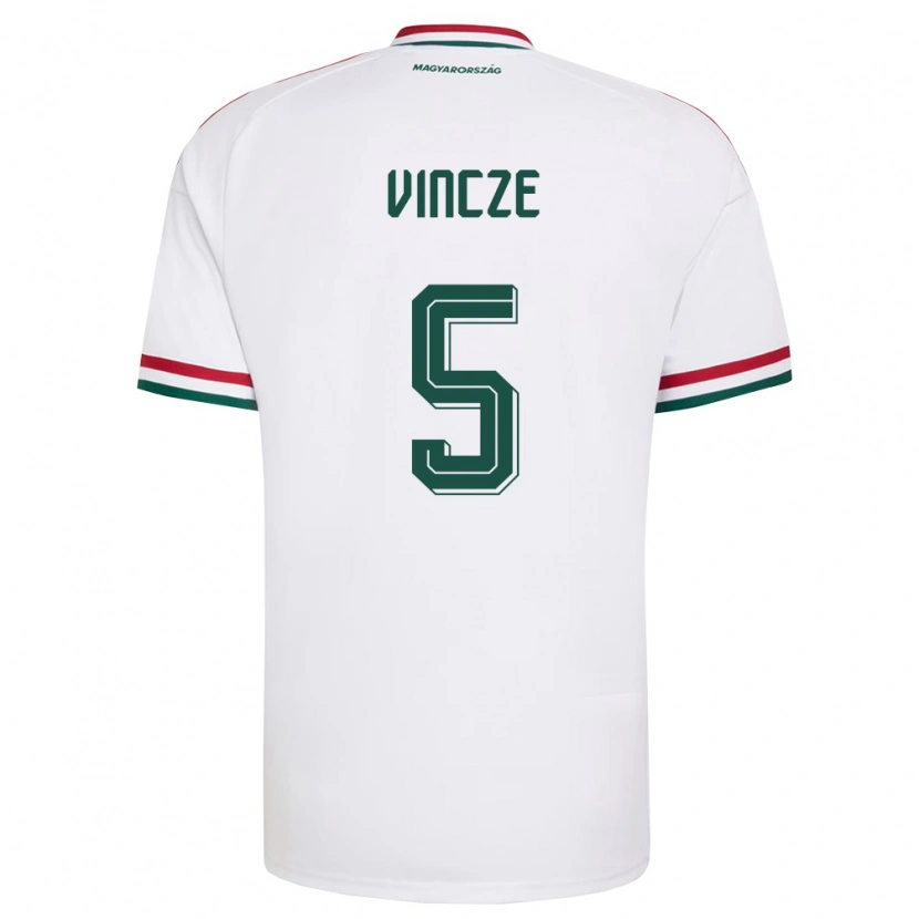DanxenメンズハンガリーTamás Vincze#5白 赤 緑アウェイシャツ26-28ジャージーユニフォーム