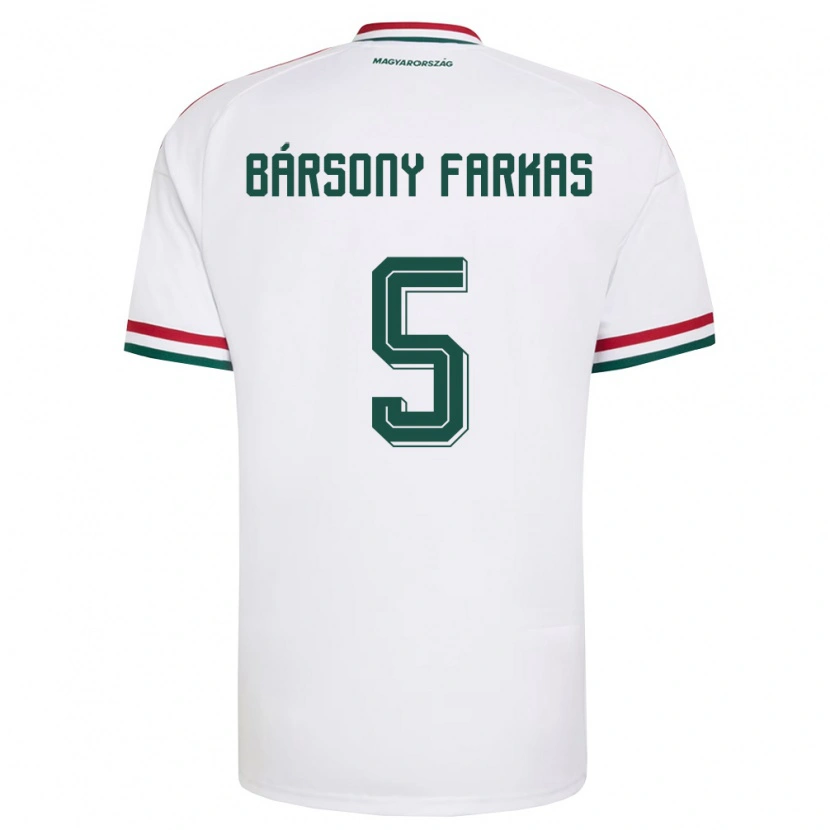 DanxenメンズハンガリーDániel Bársony Farkas#5白 赤 緑アウェイシャツ26-28ジャージーユニフォーム