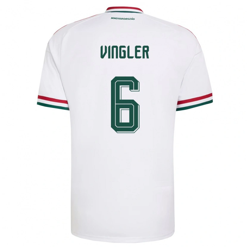 DanxenメンズハンガリーLászló Vingler#6白 赤 緑アウェイシャツ26-28ジャージーユニフォーム