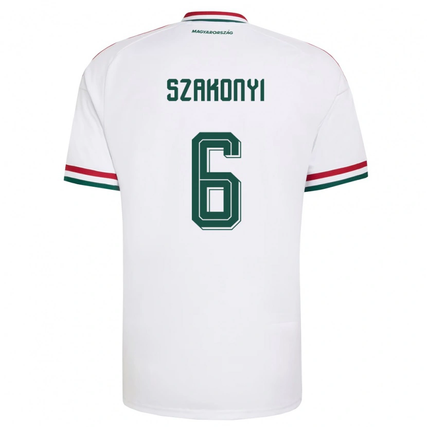 DanxenメンズハンガリーEmese Szakonyi#6白 赤 緑アウェイシャツ26-28ジャージーユニフォーム