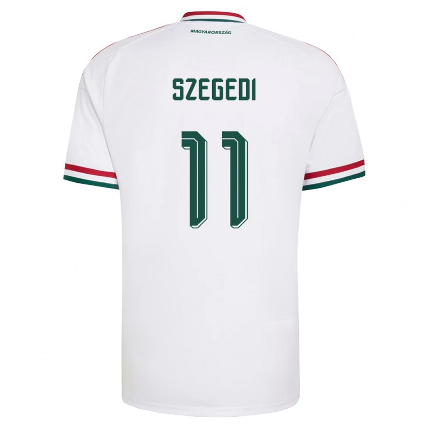 DanxenメンズハンガリーBotond Szegedi#11白 赤 緑アウェイシャツ26-28ジャージーユニフォーム