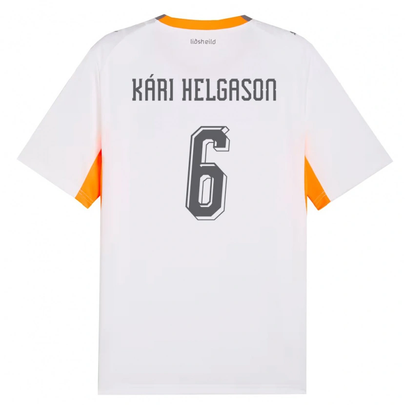 DanxenメンズアイスランドBaldur Kári Helgason#6白 オレンジ 灰アウェイシャツ26-28ジャージーユニフォーム