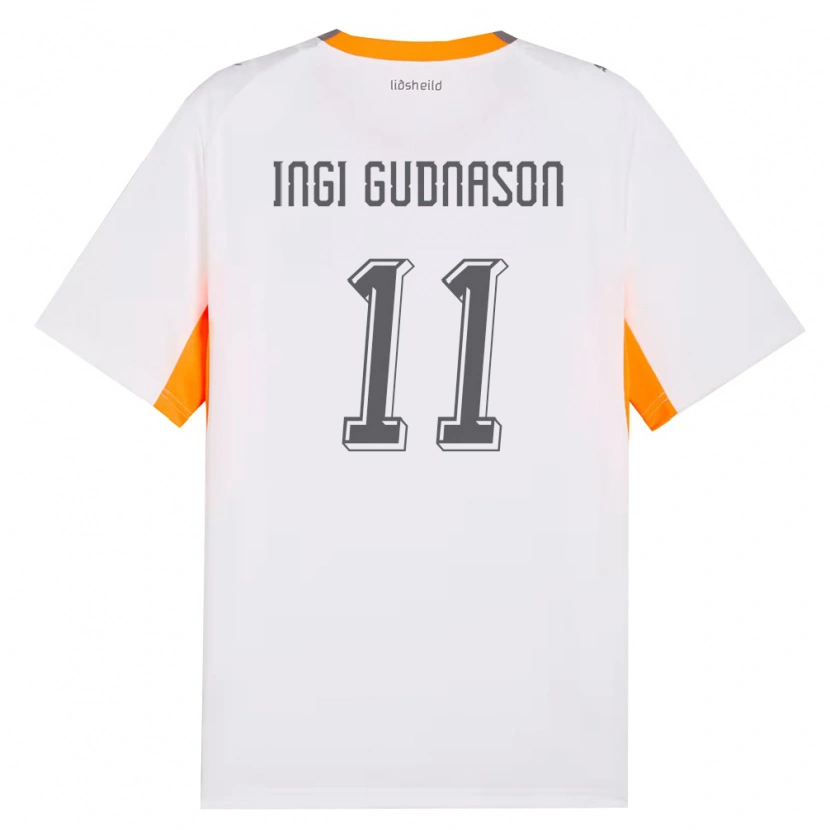 DanxenメンズアイスランドFreysteinn Ingi Gudnason#11白 オレンジ 灰アウェイシャツ26-28ジャージーユニフォーム