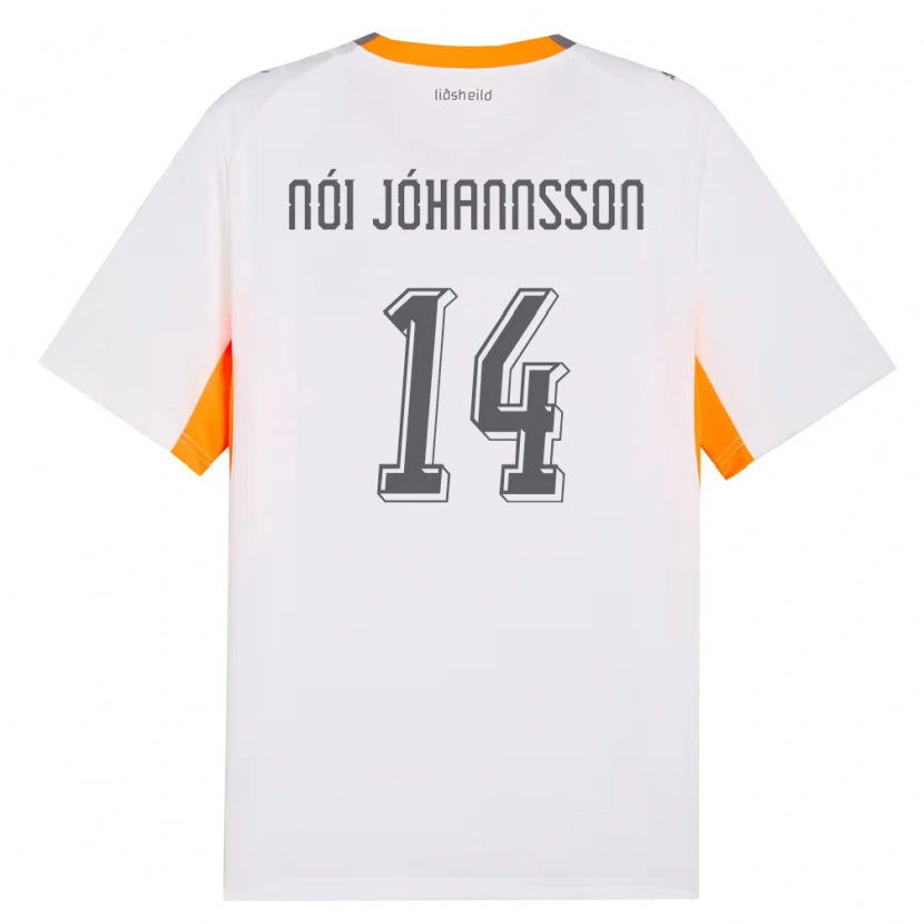 DanxenメンズアイスランドSigurdur Nói Jóhannsson#14白 オレンジ 灰アウェイシャツ26-28ジャージーユニフォーム