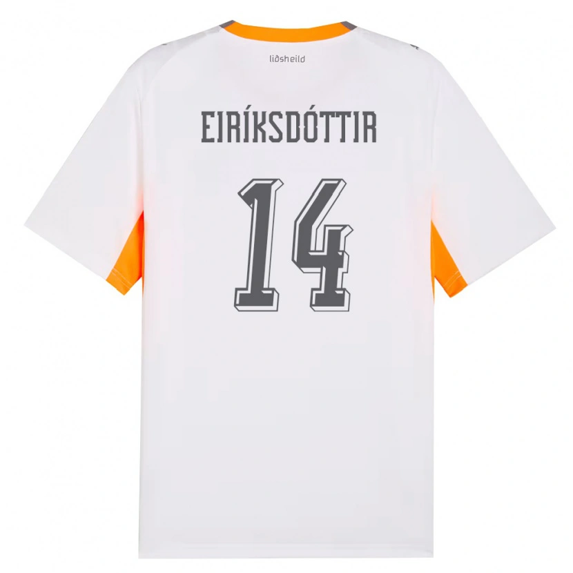 DanxenメンズアイスランドHlín Eiríksdóttir#14白 オレンジ 灰アウェイシャツ26-28ジャージーユニフォーム
