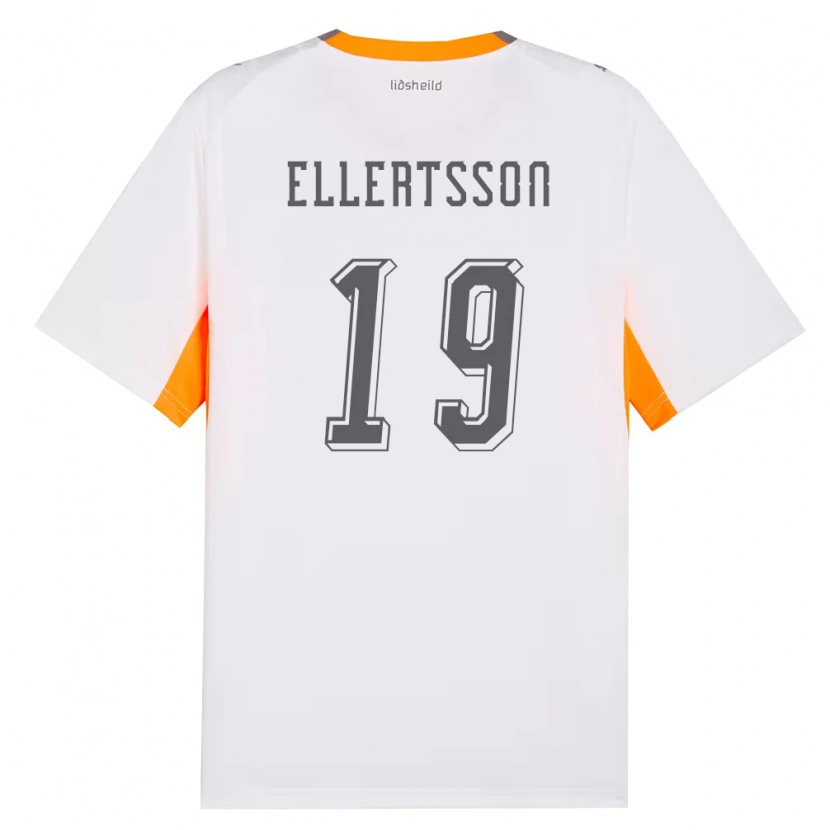 Danxenメンズアイスランドミカエル・エギル・エラートソン#19白 オレンジ 灰アウェイシャツ26-28ジャージーユニフォーム