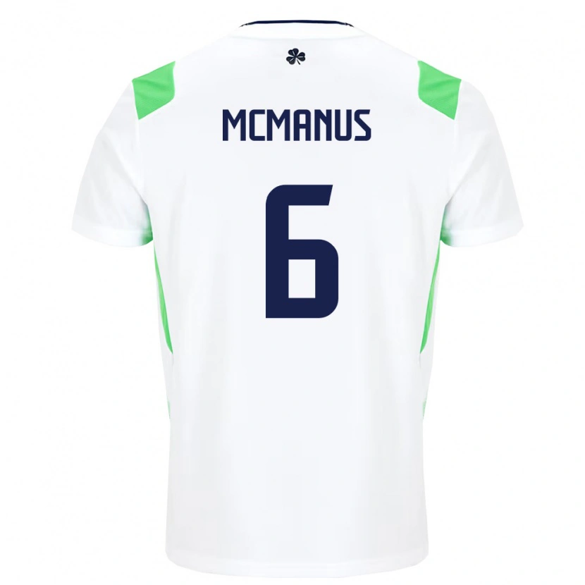 Danxenメンズアイルランド島コナー・マクマナス#6白 ライトグリーンアウェイシャツ26-28ジャージーユニフォーム