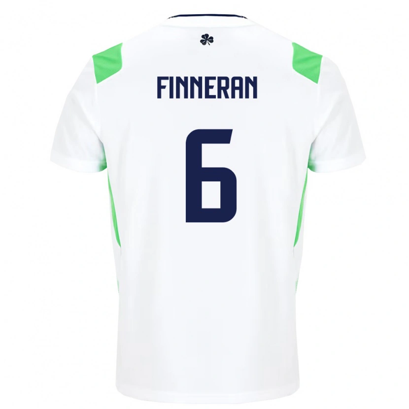 Danxenメンズアイルランド島ロリー・フィネラン#6白 ライトグリーンアウェイシャツ26-28ジャージーユニフォーム