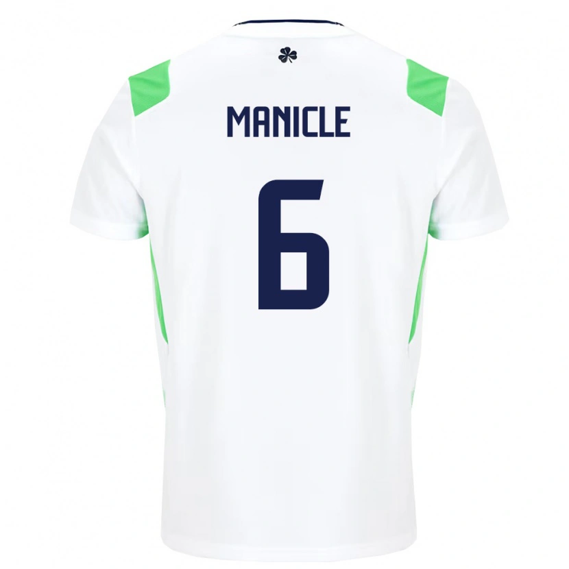 Danxenメンズアイルランド島Joe Manicle#6白 ライトグリーンアウェイシャツ26-28ジャージーユニフォーム