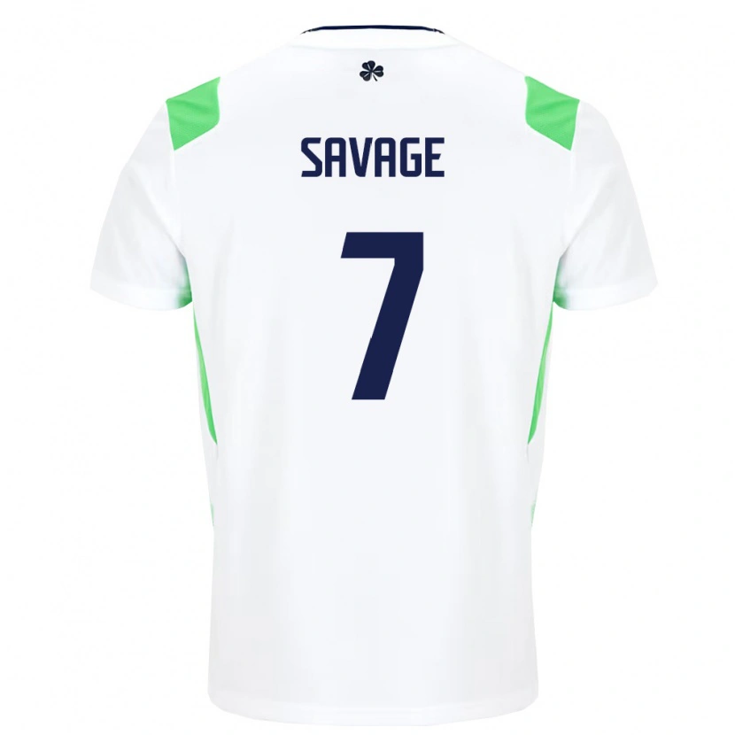 Danxenメンズアイルランド島Ryan Savage#7白 ライトグリーンアウェイシャツ26-28ジャージーユニフォーム