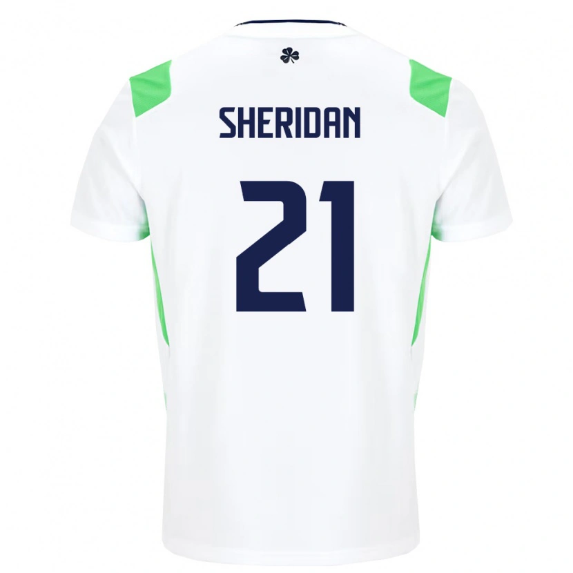 Danxenメンズアイルランド島Corey Sheridan#21白 ライトグリーンアウェイシャツ26-28ジャージーユニフォーム