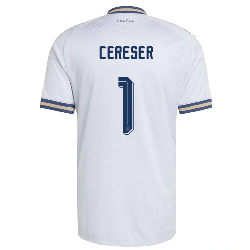 DanxenメンズイタリアFrancesco Cereser#1オフホワイト 紺 金アウェイシャツ26-28ジャージーユニフォーム