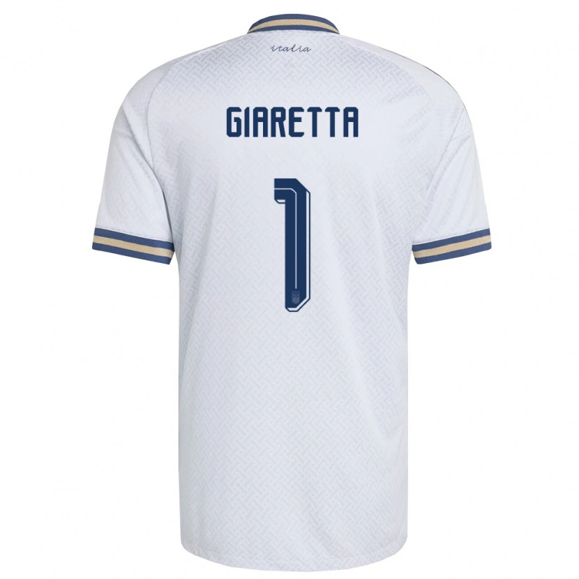 DanxenメンズイタリアEmanuele Giaretta#1オフホワイト 紺 金アウェイシャツ26-28ジャージーユニフォーム