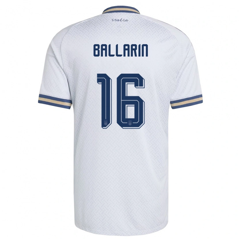 DanxenメンズイタリアFrancesco Ballarin#16オフホワイト 紺 金アウェイシャツ26-28ジャージーユニフォーム