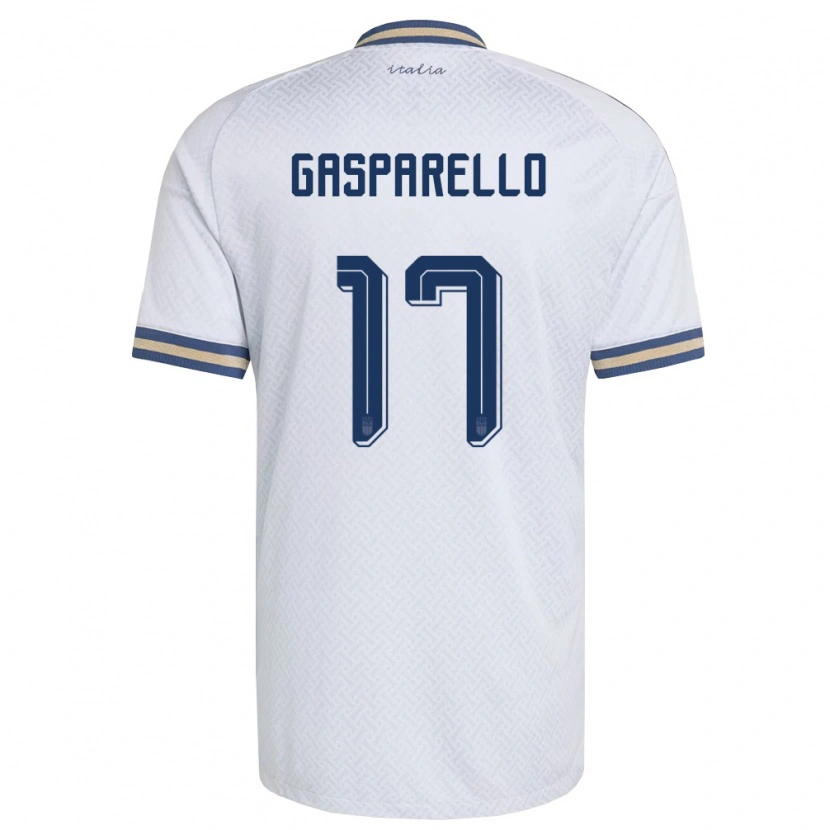 DanxenメンズイタリアFrancesco Gasparello#17オフホワイト 紺 金アウェイシャツ26-28ジャージーユニフォーム