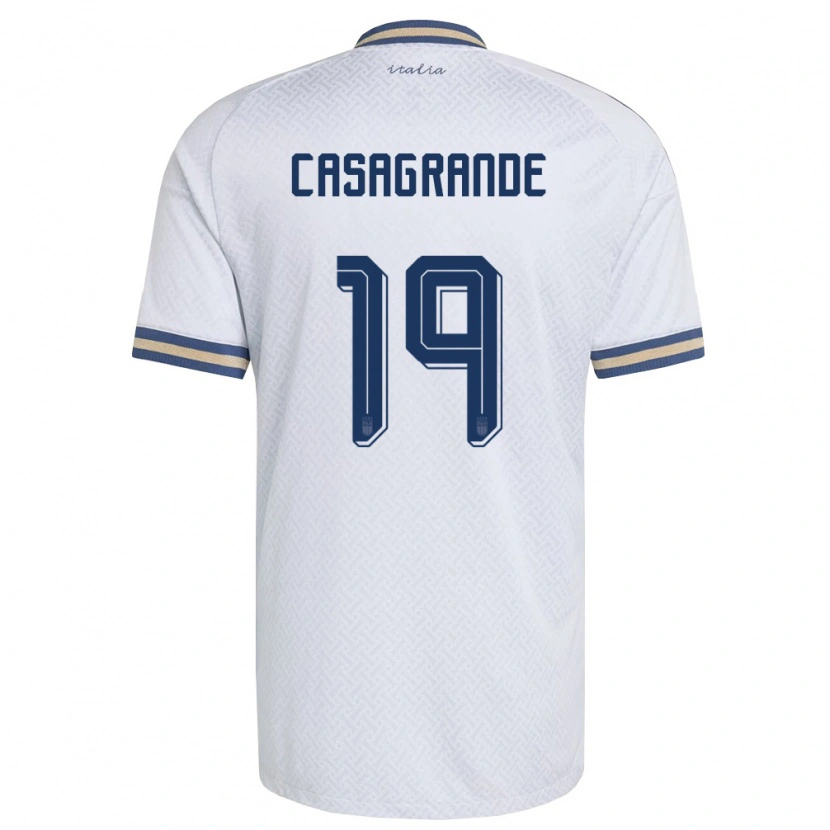 DanxenメンズイタリアTommaso Casagrande#19オフホワイト 紺 金アウェイシャツ26-28ジャージーユニフォーム