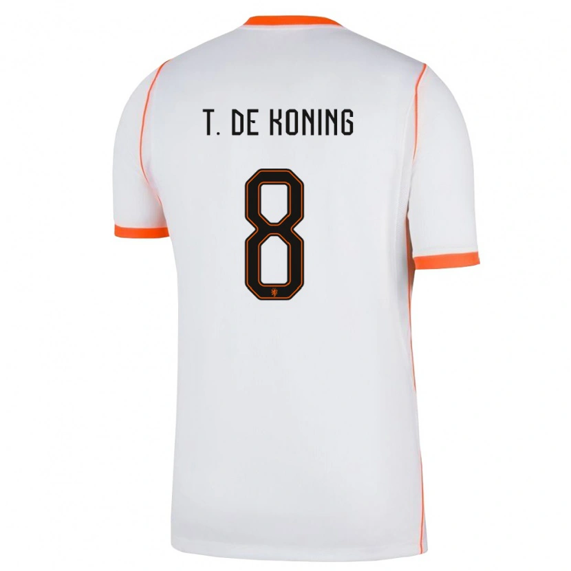 DanxenメンズオランダTim De Koning#8白 オレンジアウェイシャツ26-28ジャージーユニフォーム
