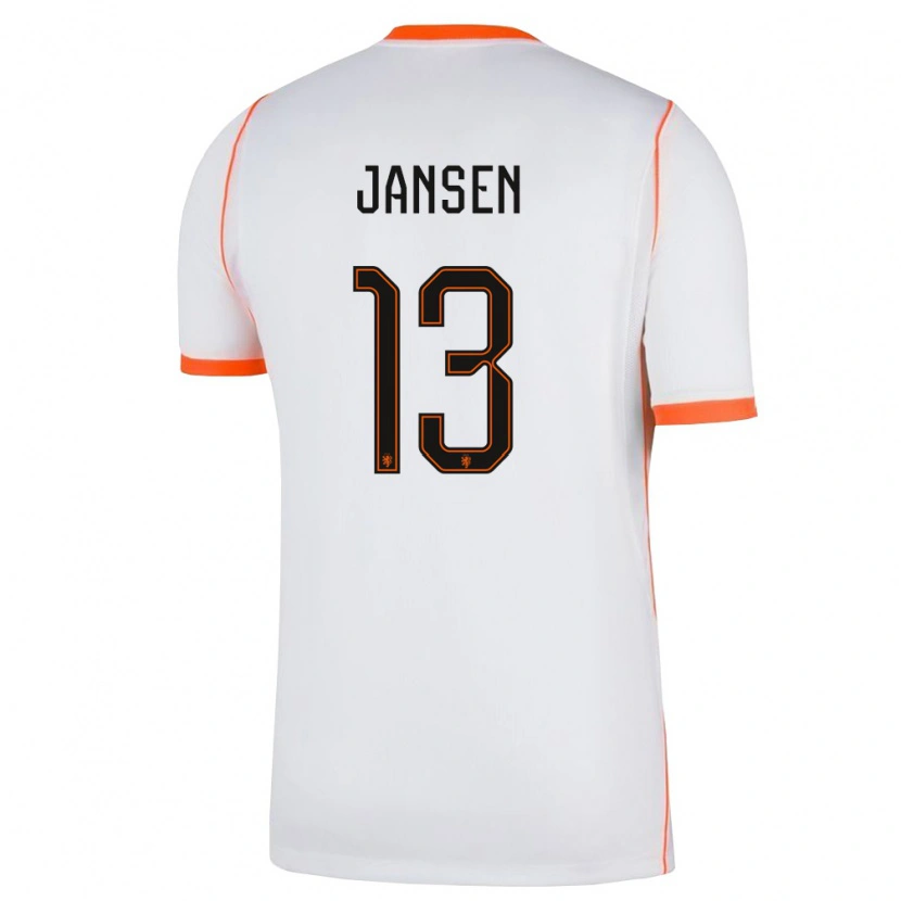 Danxenメンズオランダレナテ・ヤンセン#13白 オレンジアウェイシャツ26-28ジャージーユニフォーム