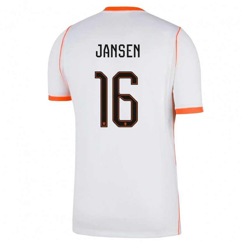 DanxenメンズオランダSem Jansen#16白 オレンジアウェイシャツ26-28ジャージーユニフォーム