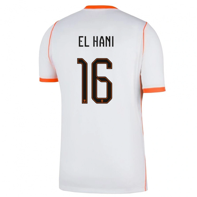 DanxenメンズオランダAymean El Hani#16白 オレンジアウェイシャツ26-28ジャージーユニフォーム