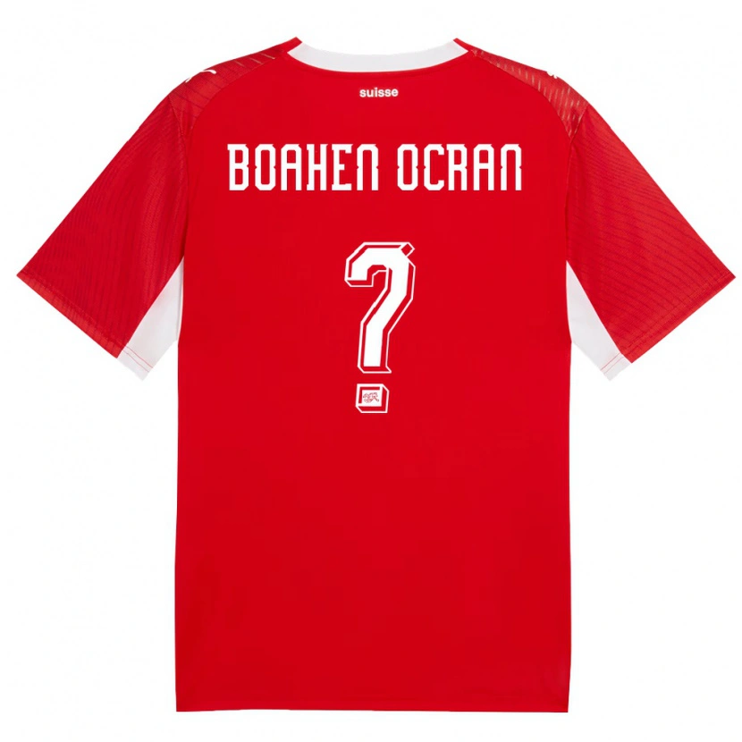 DanxenレディーススイスBright Boahen Ocran#0赤 白ホームシャツ26-28ジャージーユニフォーム
