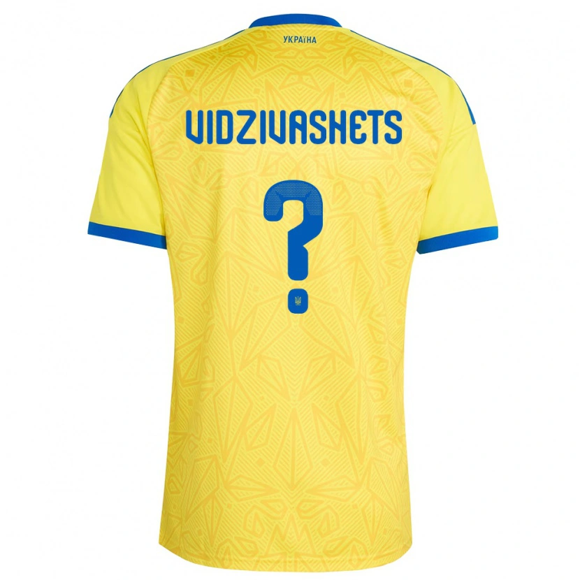 DanxenレディースウクライナDavid Vidzivashets#0黄 青ホームシャツ26-28ジャージーユニフォーム