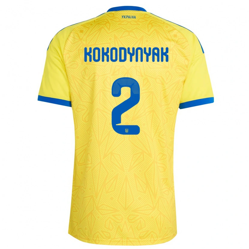DanxenレディースウクライナYuriy Kokodynyak#2黄 青ホームシャツ26-28ジャージーユニフォーム