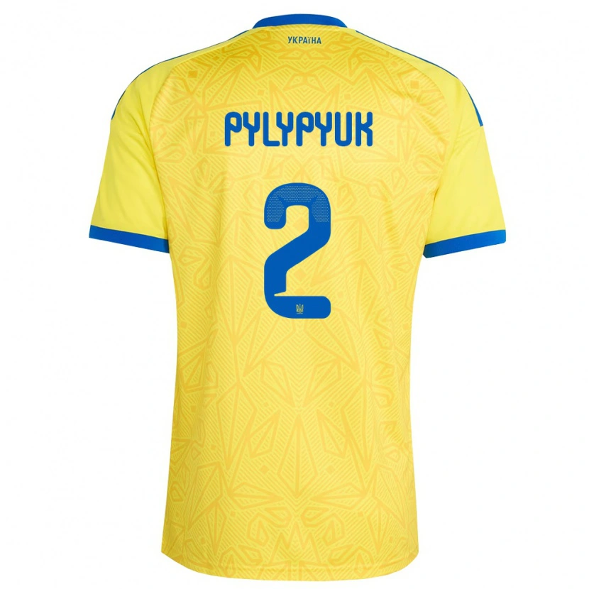 DanxenレディースウクライナOleg Pylypyuk#2黄 青ホームシャツ26-28ジャージーユニフォーム