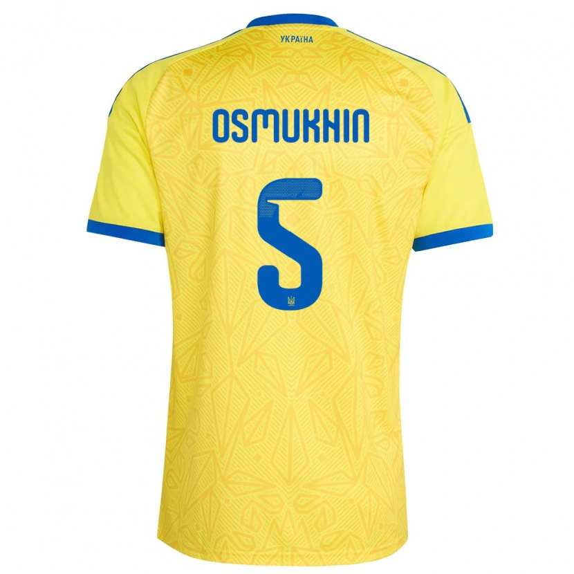 DanxenレディースウクライナZakhar Osmukhin#5黄 青ホームシャツ26-28ジャージーユニフォーム