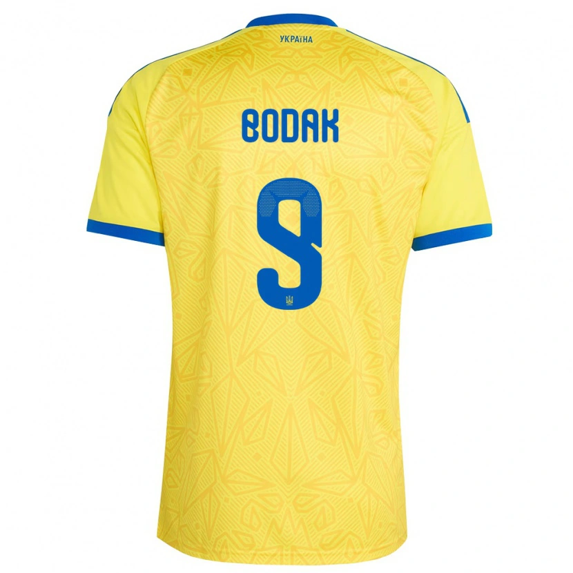 DanxenレディースウクライナIlya Bodak#9黄 青ホームシャツ26-28ジャージーユニフォーム
