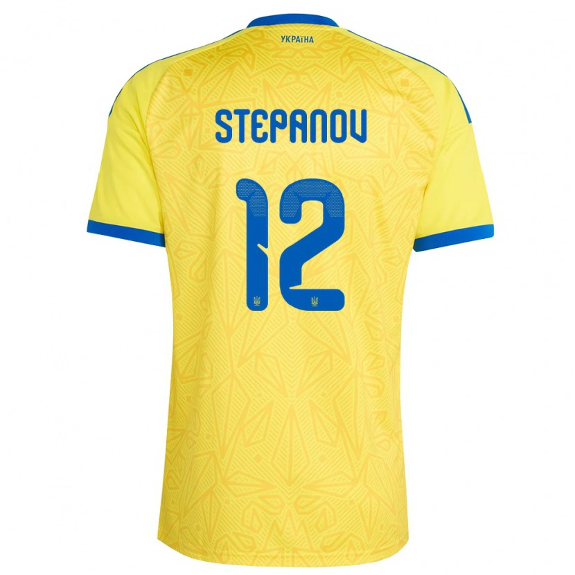 DanxenレディースウクライナOleksandr Stepanov#12黄 青ホームシャツ26-28ジャージーユニフォーム
