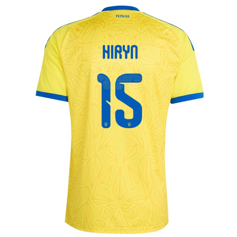 DanxenレディースウクライナViktoriya Hiryn#15黄 青ホームシャツ26-28ジャージーユニフォーム