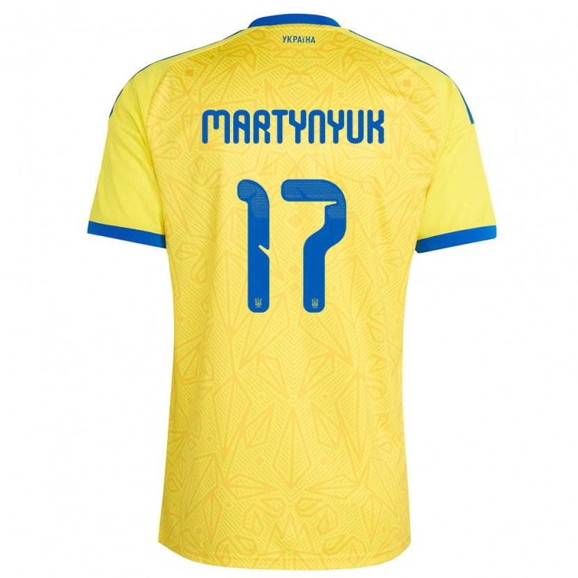 DanxenレディースウクライナAnton Martynyuk#17黄 青ホームシャツ26-28ジャージーユニフォーム