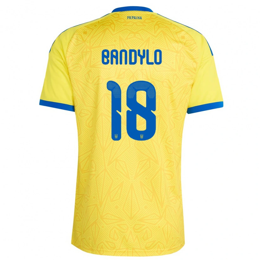 DanxenレディースウクライナSvyatoslav Bandylo#18黄 青ホームシャツ26-28ジャージーユニフォーム