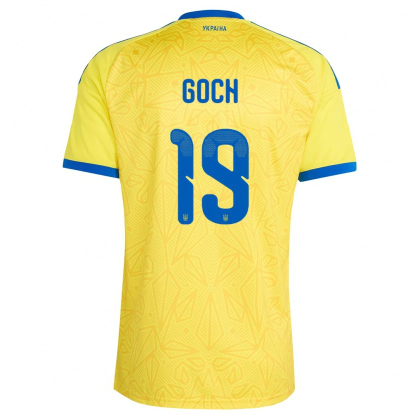 DanxenレディースウクライナOleksandr Goch#19黄 青ホームシャツ26-28ジャージーユニフォーム