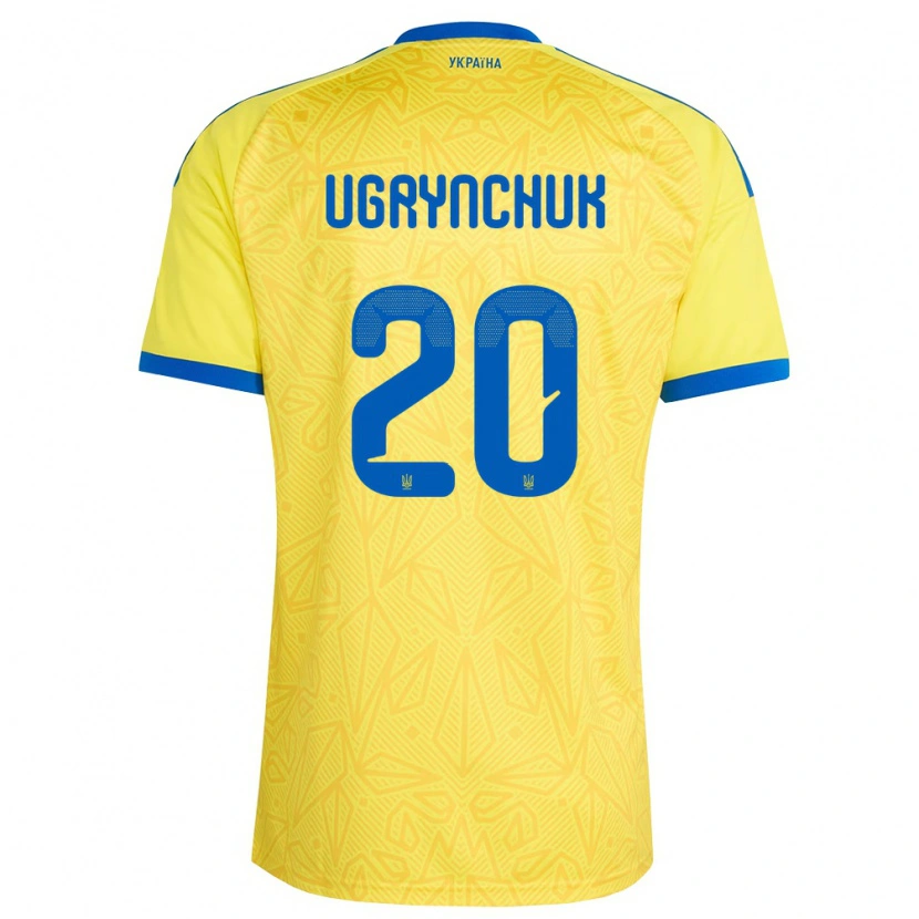 DanxenレディースウクライナArtem Ugrynchuk#20黄 青ホームシャツ26-28ジャージーユニフォーム