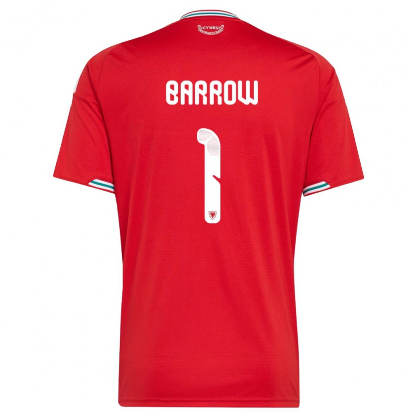 DanxenレディースウェールズHarry Barrow#1赤 白 緑ホームシャツ26-28ジャージーユニフォーム