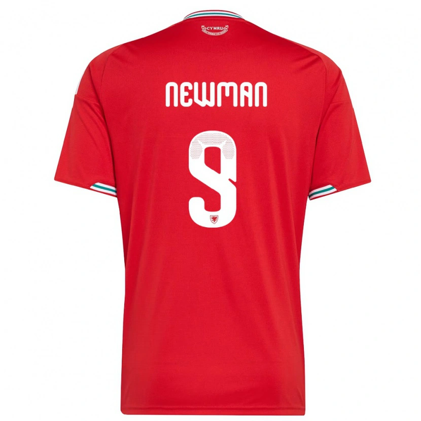 DanxenレディースウェールズOli Newman#9赤 白 緑ホームシャツ26-28ジャージーユニフォーム