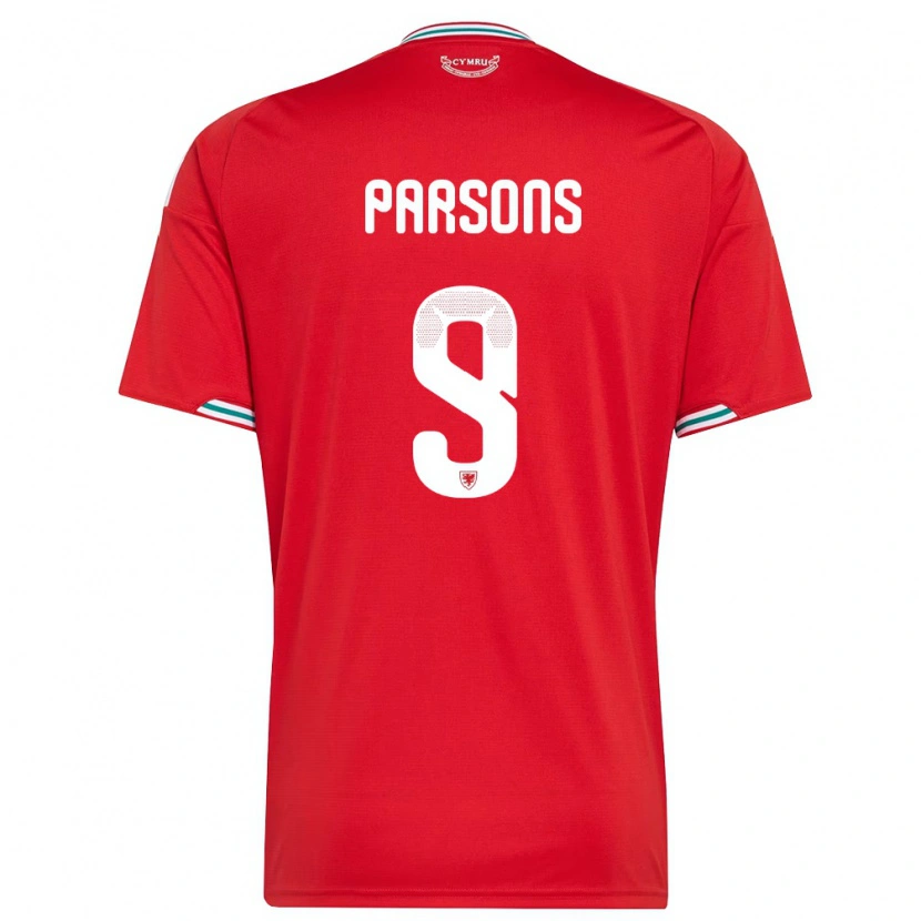 DanxenレディースウェールズFreddie Parsons#9赤 白 緑ホームシャツ26-28ジャージーユニフォーム