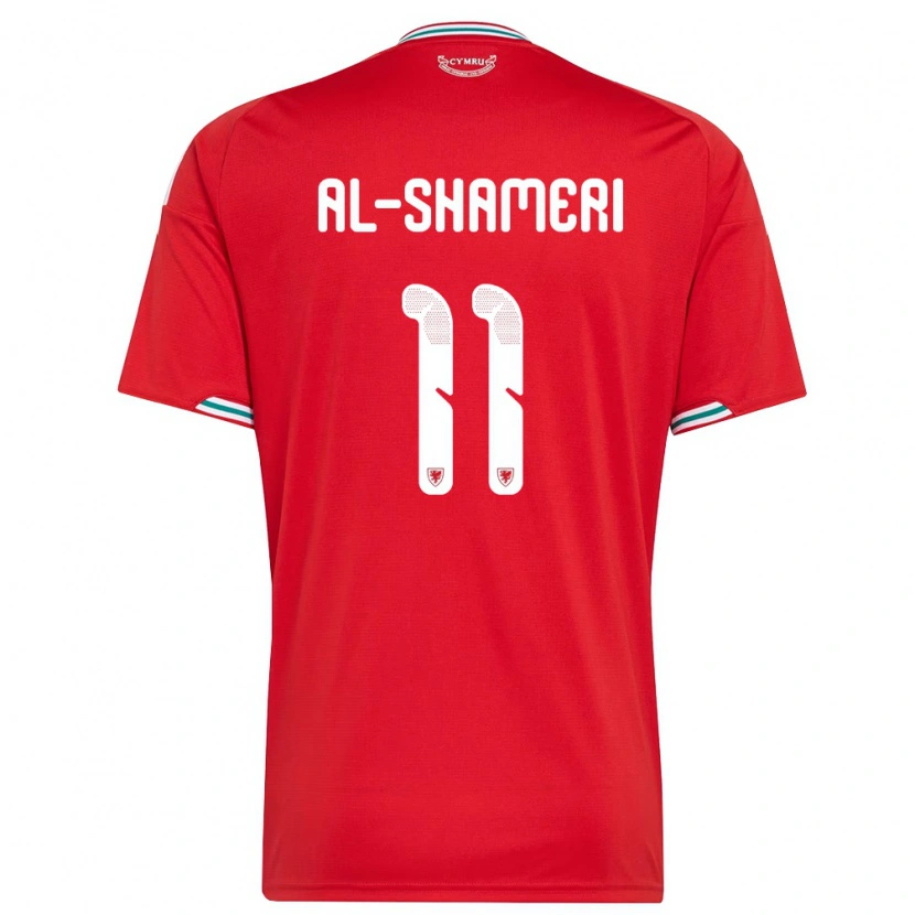 DanxenレディースウェールズNawaf Al-Shameri#11赤 白 緑ホームシャツ26-28ジャージーユニフォーム
