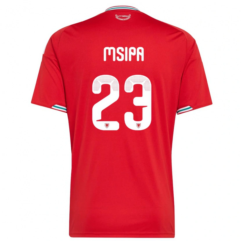 DanxenレディースウェールズMunya Msipa#23赤 白 緑ホームシャツ26-28ジャージーユニフォーム