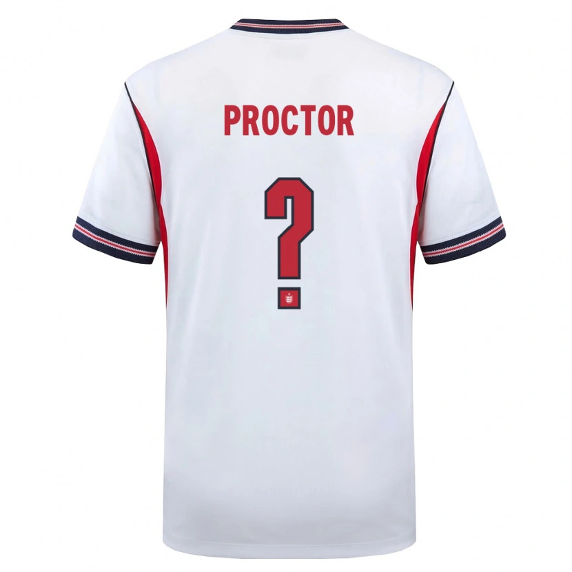DanxenレディースイングランドSam Proctor#0白 紺 赤ホームシャツ26-28ジャージーユニフォーム