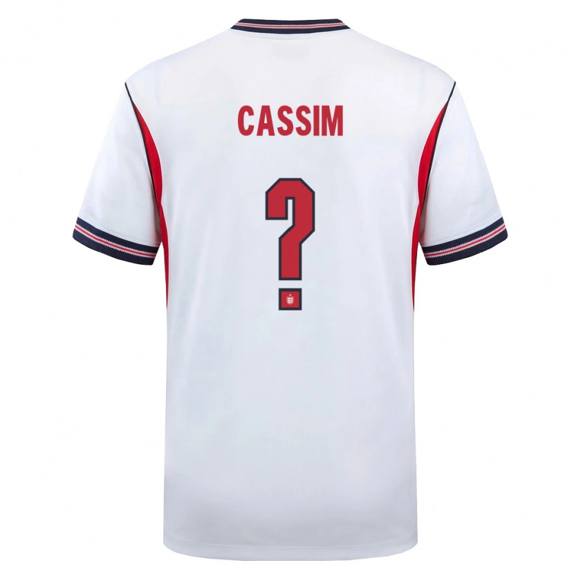 DanxenレディースイングランドKarim Cassim#0白 紺 赤ホームシャツ26-28ジャージーユニフォーム