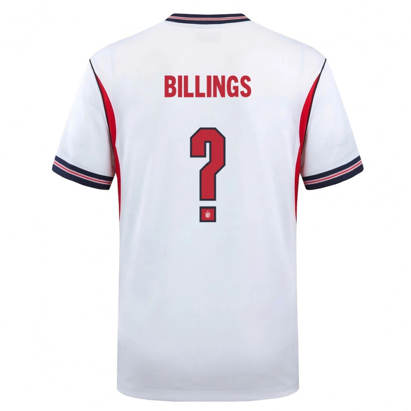 DanxenレディースイングランドFrazer Billings#0白 紺 赤ホームシャツ26-28ジャージーユニフォーム