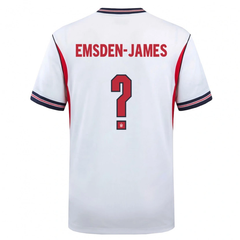 DanxenレディースイングランドHarley Emsden-James#0白 紺 赤ホームシャツ26-28ジャージーユニフォーム