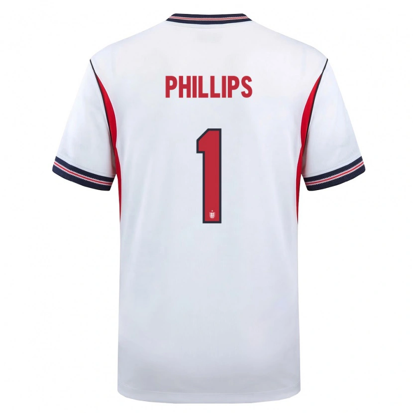 DanxenレディースイングランドCharlie Phillips#1白 紺 赤ホームシャツ26-28ジャージーユニフォーム
