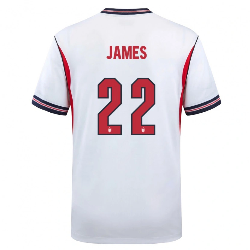 Danxenレディースイングランドローレン・ジェームズ#22白 紺 赤ホームシャツ26-28ジャージーユニフォーム