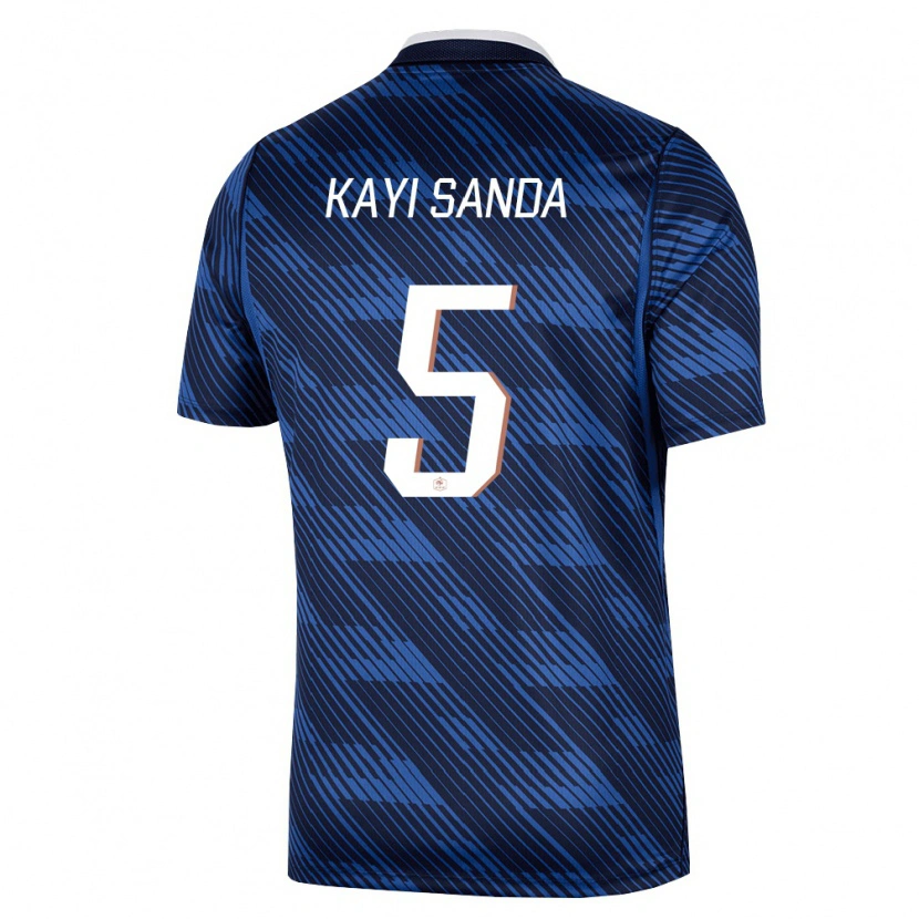 DanxenレディースフランスJoachim Kayi Sanda#5紺 青 白ホームシャツ26-28ジャージーユニフォーム