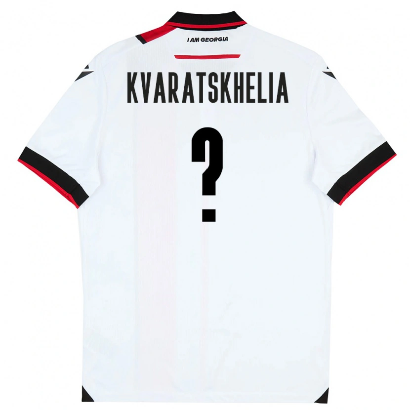 DanxenレディースジョージアLasha Kvaratskhelia#0白 黒 赤ホームシャツ26-28ジャージーユニフォーム